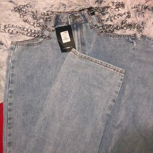 COPY - Link by link straight leg pants light blue…